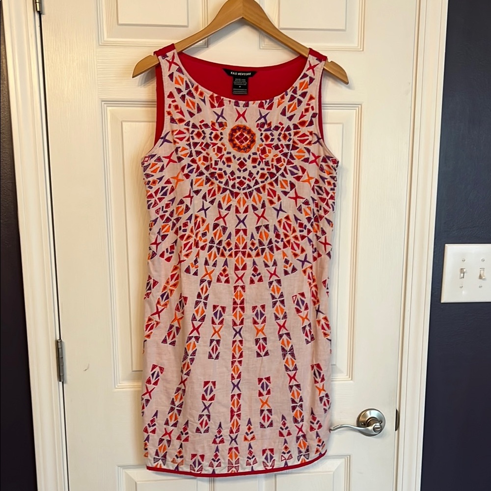 Geometric Patterned Sleeveless Dress